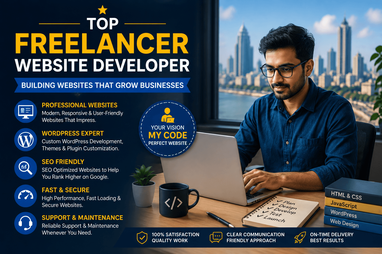 Custom responsive website development on desktop tablet and mobile