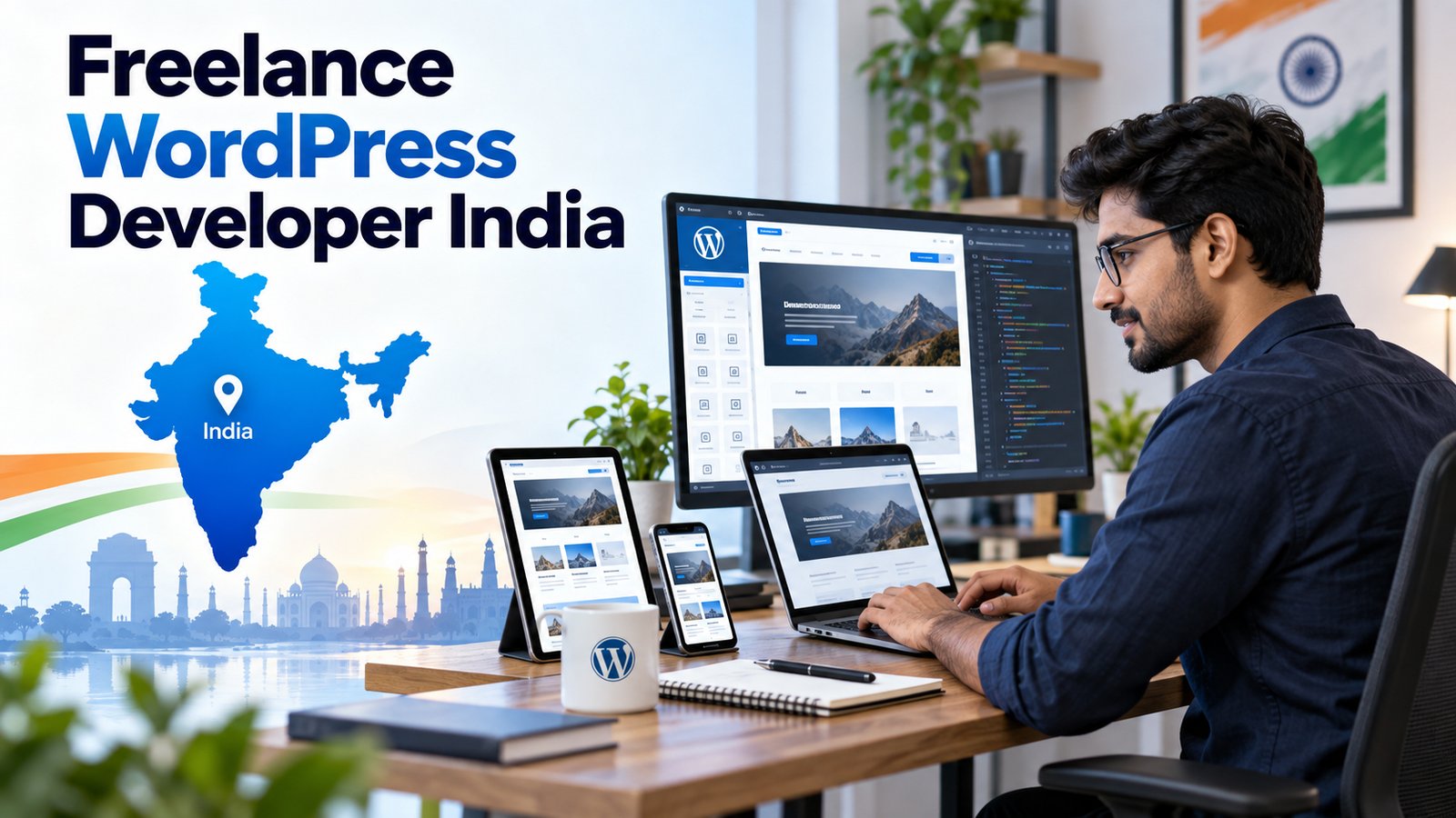 WordPress Developer Freelancer India developing a responsive business website